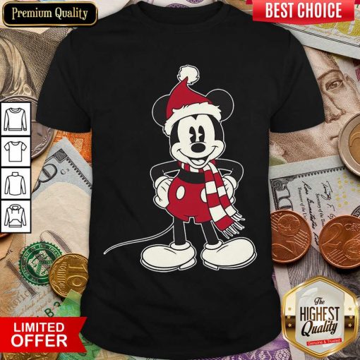 Mickey Mouse Santa Hat Merry Christmas Shirt - Design By Viewtees.com