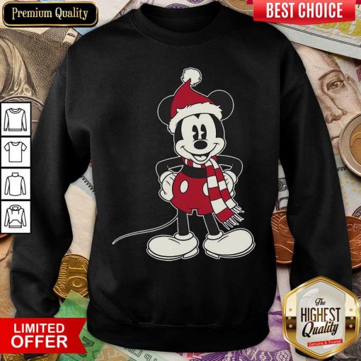 Mickey Mouse Santa Hat Merry Christmas Sweatshirt - Design By Viewtees.com