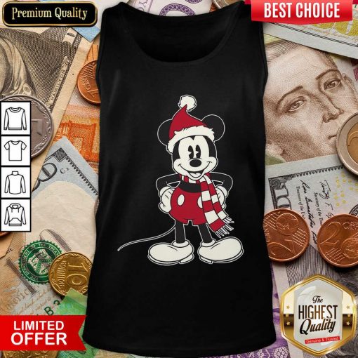 Mickey Mouse Santa Hat Merry Christmas Tank Top - Design By Viewtees.com