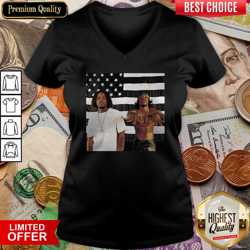 Outkast’s Stankonia American Flag V-neck - Design By Viewtees.com