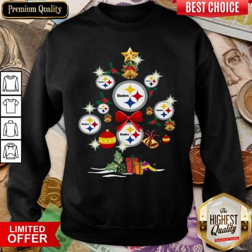 Pittsburgh Steelers Merry Christmas Tree Gift Sweatshirt - Design By Viewtees.com