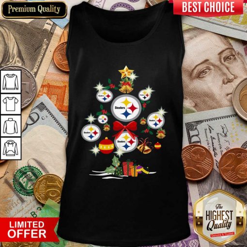Pittsburgh Steelers Merry Christmas Tree Gift Tank Top - Design By Viewtees.com