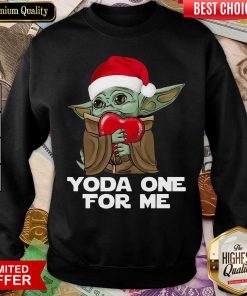 Santa Baby Yoda One For Me Hug Heart Christmas Sweatshirt - Design By Viewtees.com
