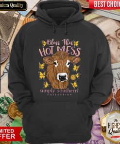 Simply Southern Collection Bless This Hot Mess Cow Hoodie - Design By Viewtees.com