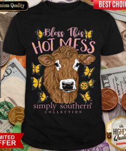 Simply Southern Collection Bless This Hot Mess Cow Shirt - Design By Viewtees.com