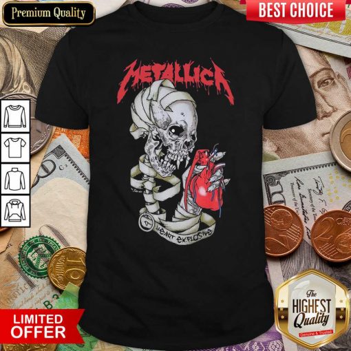 Skull Metallica Heart Explosive Shirt - Design By Viewtees.com