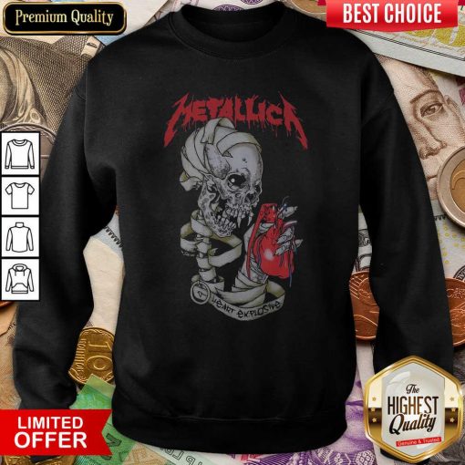 Skull Metallica Heart Explosive Sweatshirt - Design By Viewtees.com