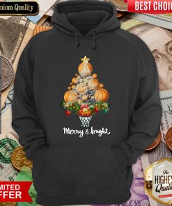Volleyball Merry And Bright Christmas Tree Hoodie - Design By Viewtees.com