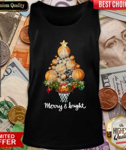 Volleyball Merry And Bright Christmas Tree Tank Top - Design By Viewtees.com