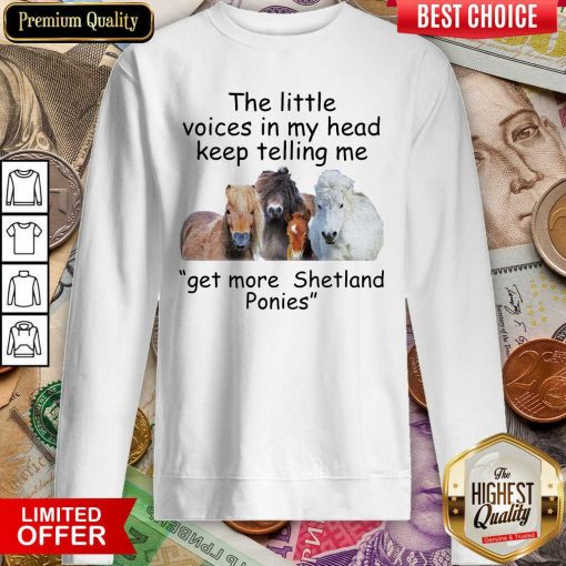 The Little Voices In My Head Keep Telling Me Get More Shetland Ponies Horses Sweatshirt - Design By Viewtees.com