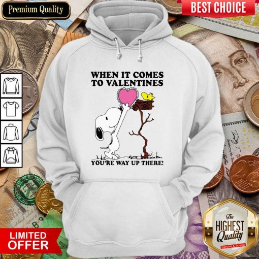 Snoopy And Woodstock When It Comes To Valentines Youre Way Up There Valentines Day Hoodie - Design By Viewtees.com