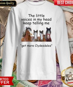 The Little Voices In My Head Keep Telling Me Get More Clydesdales Horses Sweatshirt - Design By Viewtees.com