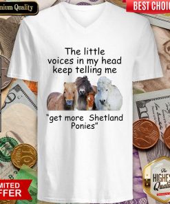 The Little Voices In My Head Keep Telling Me Get More Shetland Ponies Horses V-neck - Design By Viewtees.com