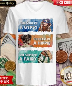 Awesome The Soul Gypsy Heart Hippie The Spirit Fairy 2 V-neck