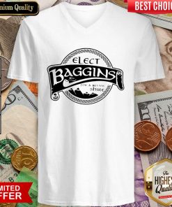 Elect Baggins For A Better Shire V-neck - Design By Viewtees.com