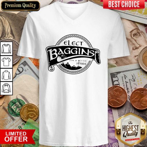 Elect Baggins For A Better Shire V-neck - Design By Viewtees.com