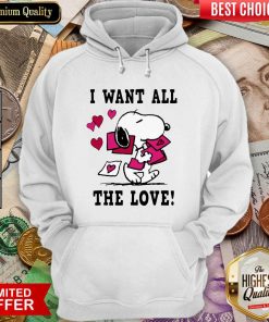 Peanuts Snoopy All The Love Valentines Hoodie - Design By Viewtees.com