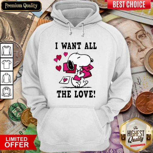 Peanuts Snoopy All The Love Valentines Hoodie - Design By Viewtees.com