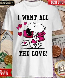 Peanuts Snoopy All The Love Valentines Shirt - Design By Viewtees.com