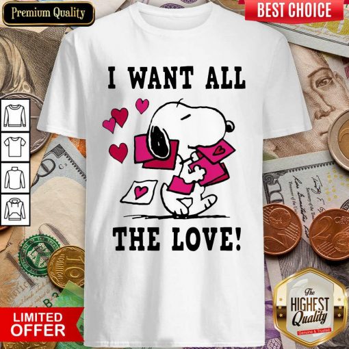 Peanuts Snoopy All The Love Valentines Shirt - Design By Viewtees.com
