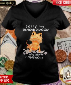 Sorry My Bearded Dragon Ate My Homework V-neck - Design By Viewtees.com