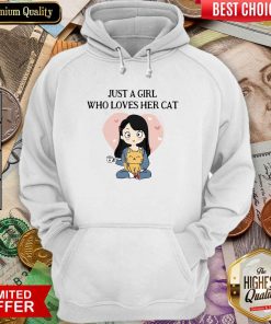 Chibi Girl Just A Girl Who Loves Her Cat Hoodie - Design By Viewtees.com