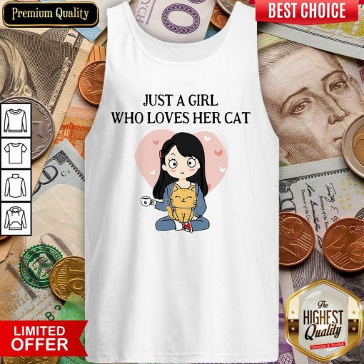 Chibi Girl Just A Girl Who Loves Her Cat Tank Top - Design By Viewtees.com