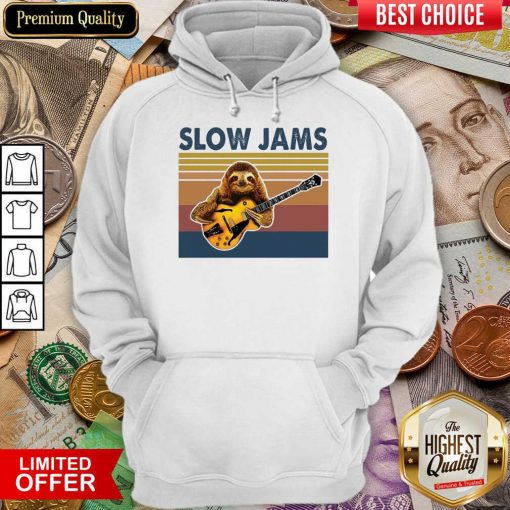 Hot Sloth Playing Guitar Slow Jams Vintage 06 Hoodie