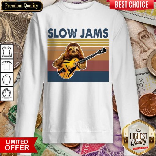 Hot Sloth Playing Guitar Slow Jams Vintage 06 Sweatshirt