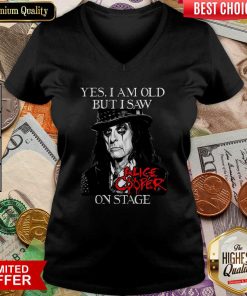 Yes I Am Old But I Saw Alice Cooper On Stage Signature V-neck - Design By Viewtees.com