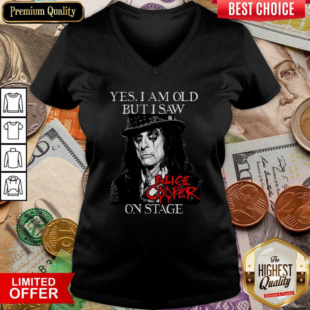 Yes I Am Old But I Saw Alice Cooper On Stage Signature V-neck - Design By Viewtees.com