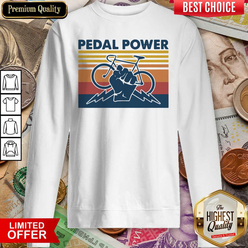 Bicycle Pedal Power Vintage Retro Sweatshirt - Design By Viewtees.com