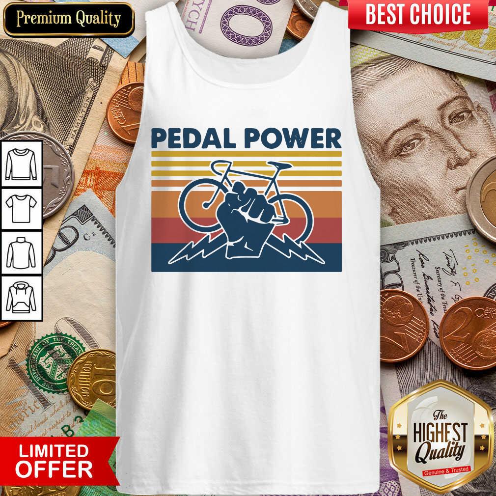 Bicycle Pedal Power Vintage Retro Tank Top - Design By Viewtees.com