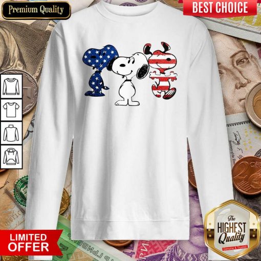 Snoopy American Flag Version Sweatshirt - Design By Viewtees.com