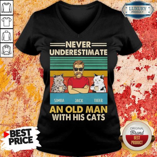 Official Never Underestimate Simba And Jack And Tiger V-neck