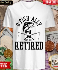 Happy Oh Fish Ally Retired Fishing Retirement 21 V-neck