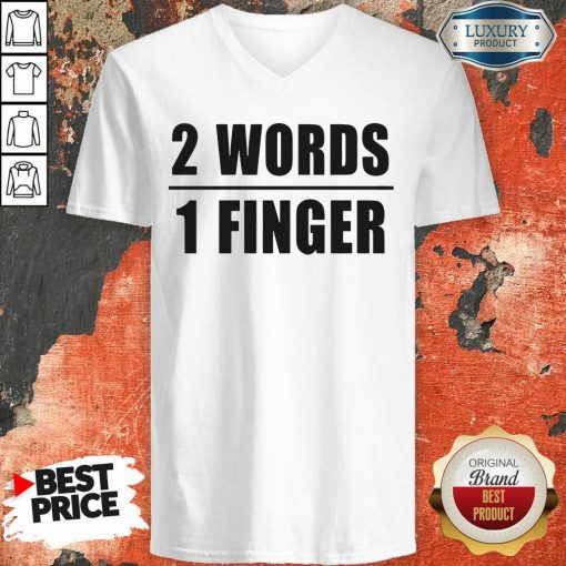 2 Words 1 Finger V-neck