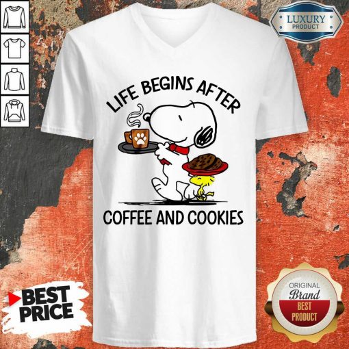Life Begins After Coffee And Cookies V-neck