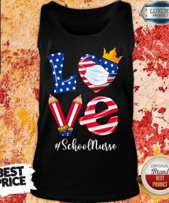 Love American Flag School Nurse Tank Top