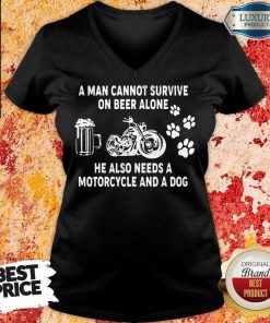 A Man Cannot Beer Motorcycle And Dog V-neck