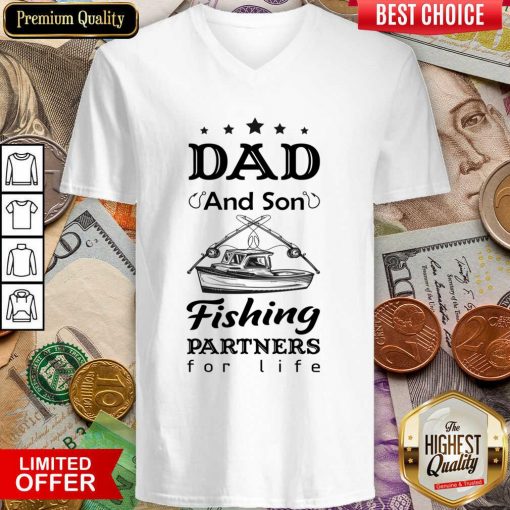 Dad And Son Fishing Partners For Life V-neck