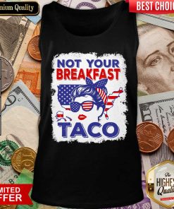 Not Your Breakfast Taco Messy Bun American Flag Tank Top